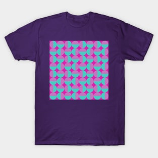 pink blue and purple mid century geometrical pattern T-Shirt